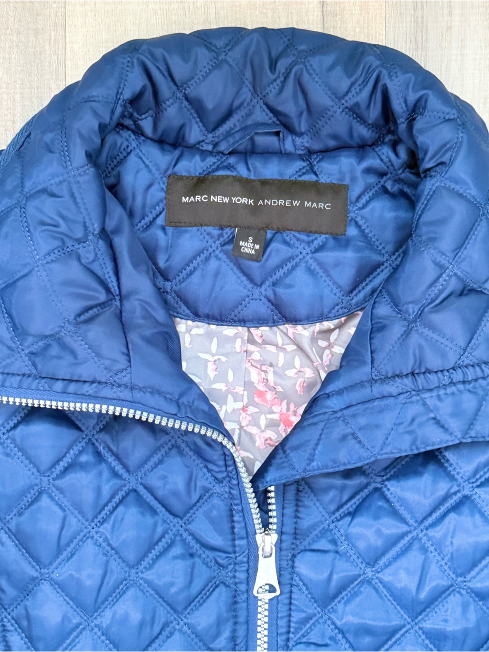 Marc New York by Andrew Marc Quilted Navy Lightweight Puffer Full Zip Jacket - Picture 2 of 12
